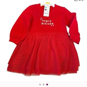 Carter's Red Hugs & Kisses Casual Dress